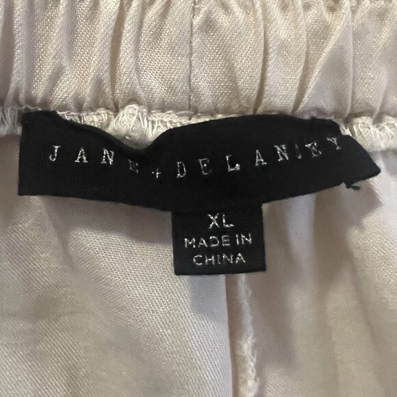 Jane + Delancey Wide Leg Pull On Pants Size XL Beige Pockets Elastic Waist - Picture 3 of 10